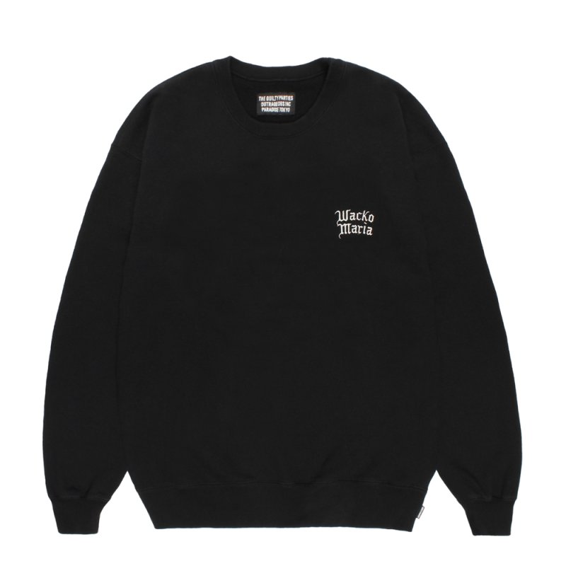 画像1: WACKO MARIA/WASHED HEAVY WEIGHT SWEAT SHIRT（BLACK）［クルーネックスウェット-26秋冬］
