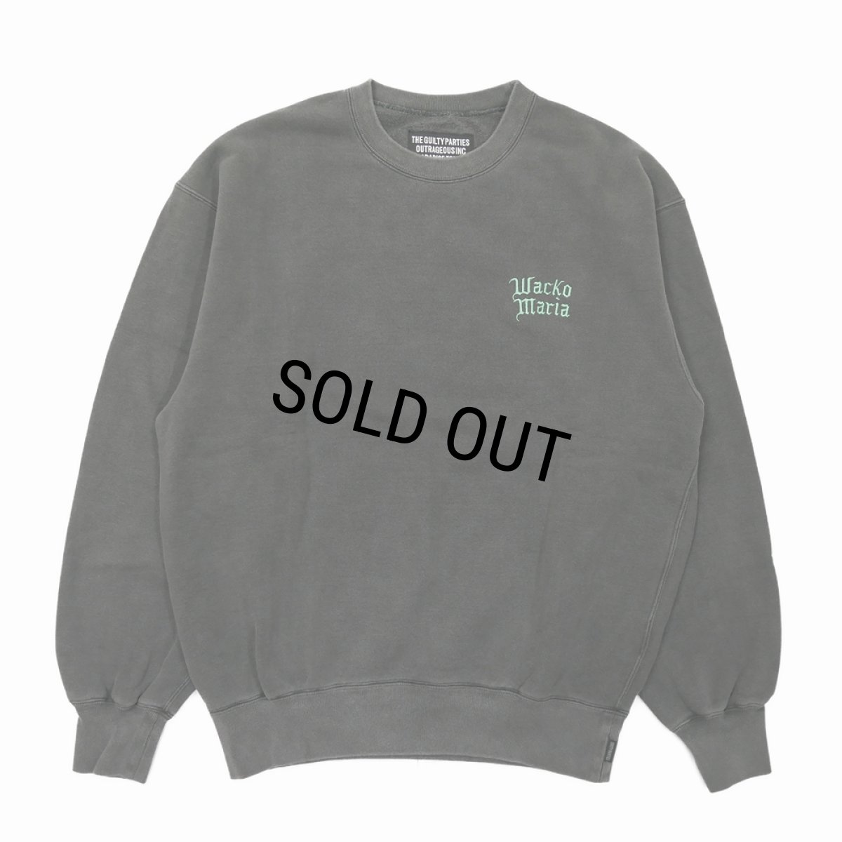 画像2: WACKO MARIA/WASHED HEAVY WEIGHT SWEAT SHIRT（GRAY）［クルーネックスウェット-26秋冬］ (2)