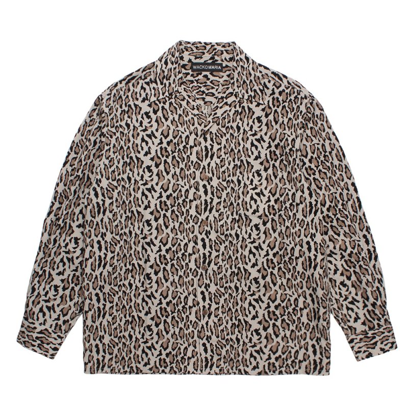 画像1: WACKO MARIA/LEOPARD HAWAIIAN SHIRT（GRAY）［レオパードハワイアンシャツ-26秋冬］
