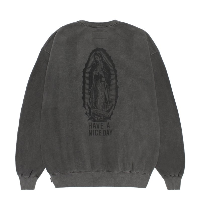 画像2: WACKO MARIA/WASHED HEAVY WEIGHT SWEAT SHIRT（GRAY）［クルーネックスウェット-26秋冬］