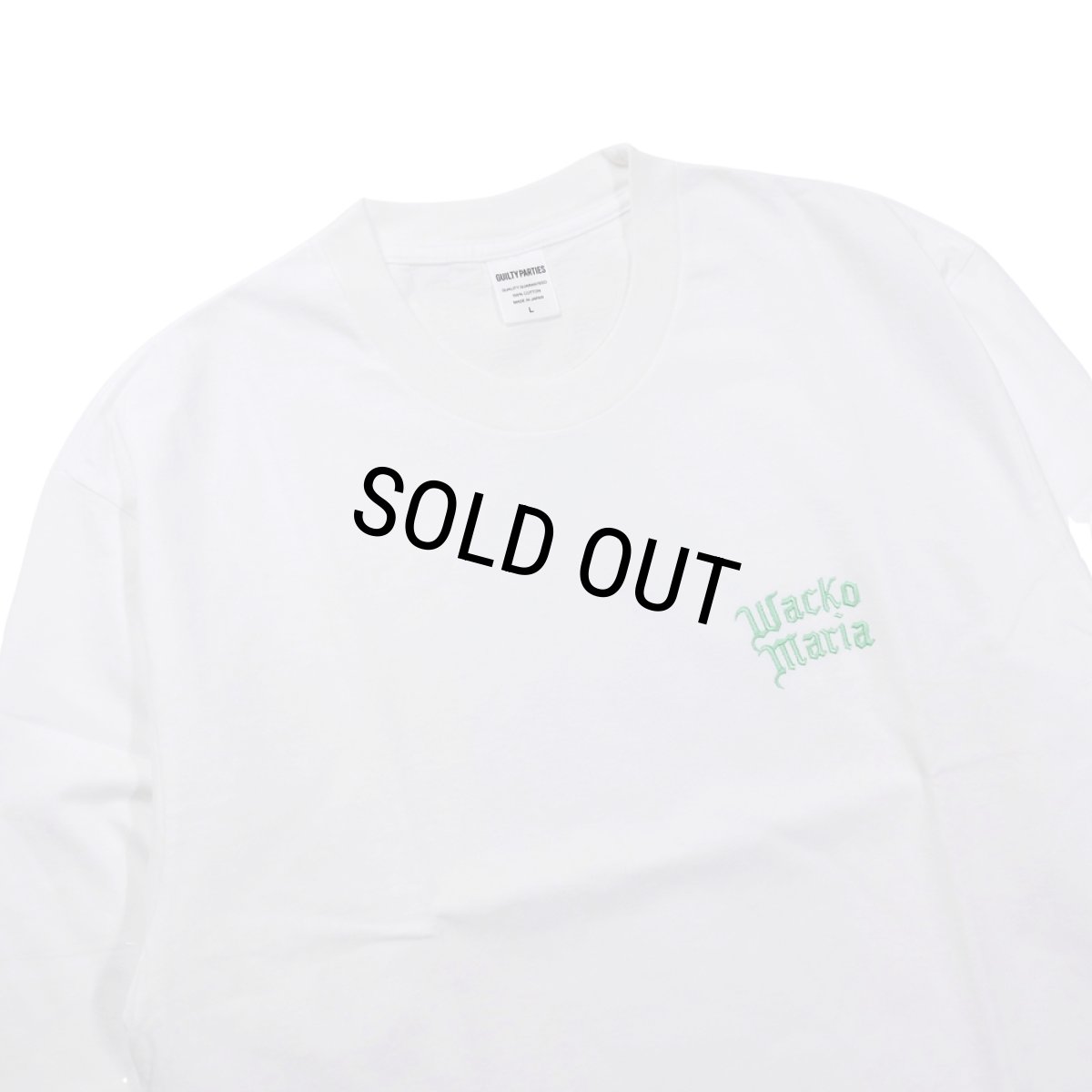 画像2: WACKO MARIA/WASHED HEAVY WEIGHT LONG SLEEVE T-SHIRT（WHITE）［刺繍+プリント長袖T-26秋冬］ (2)