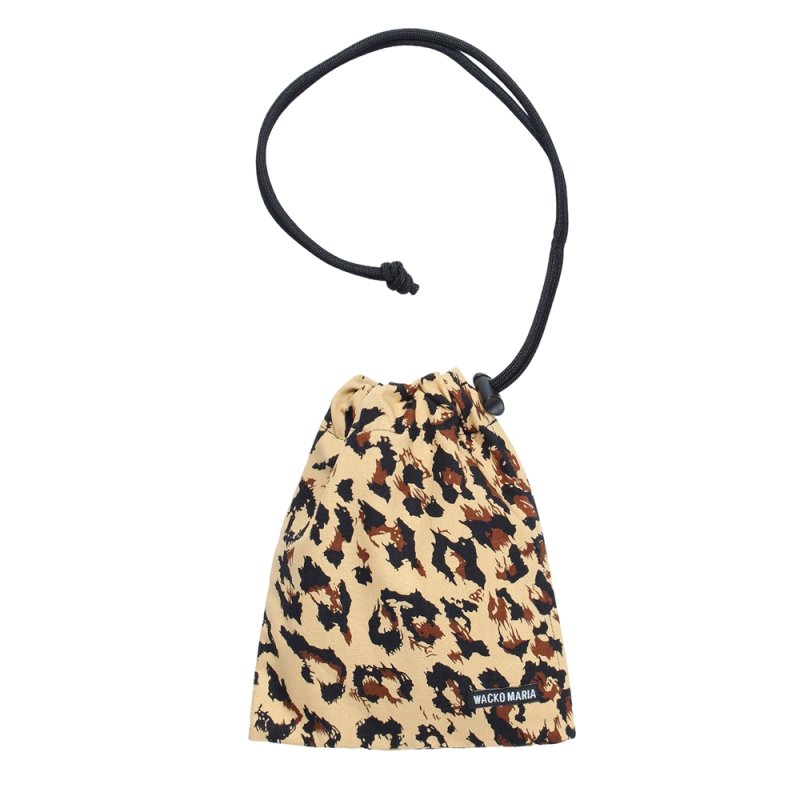 画像1: WACKO MARIA/LEOPARD DRAWSTRING BAG（BEIGE）［レオパードドローストリングバッグ-26秋冬］