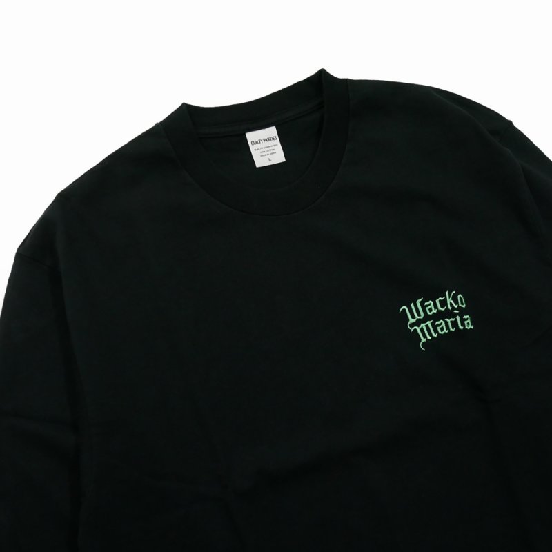 画像3: WACKO MARIA/WASHED HEAVY WEIGHT LONG SLEEVE T-SHIRT（BLACK）［刺繍+プリント長袖T-26秋冬］