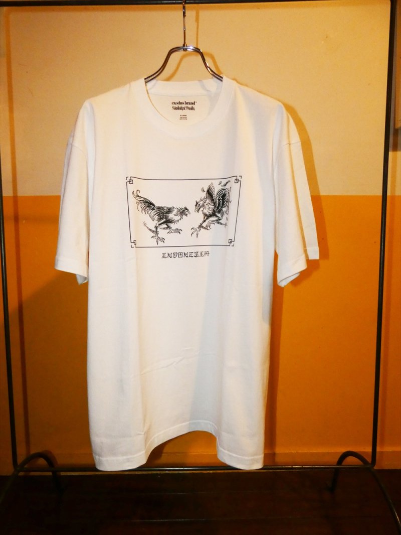 画像2: exodus brand/COCKFIGHTING SOUVENIR T SHIRT（WHITE）［プリントT-26秋冬］