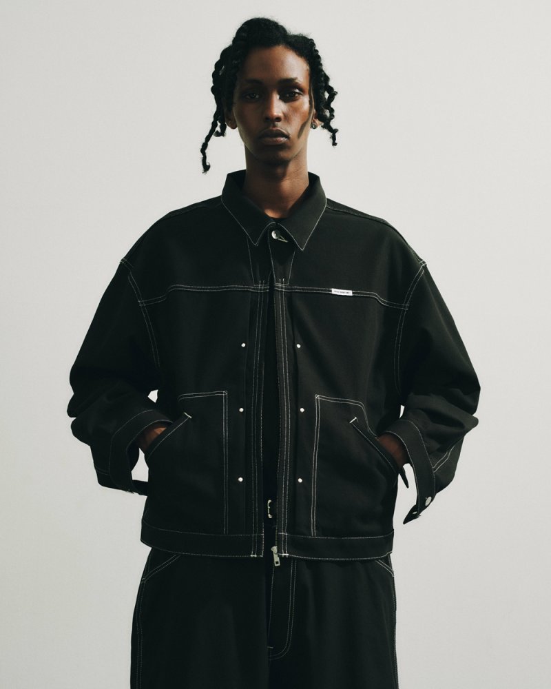 画像3: COOTIE PRODUCTIONS/Cotton Serge Trucker Jacket（Black/White）［トラッカーJKT-26秋冬］