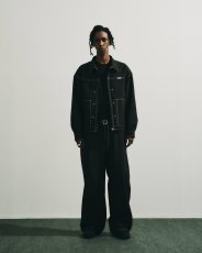 画像6: COOTIE PRODUCTIONS/Cotton Serge 5Pocket Extra Baggy Pants（Black/White）［5ポケットエクストラバギーパンツ-26秋冬］ (6)