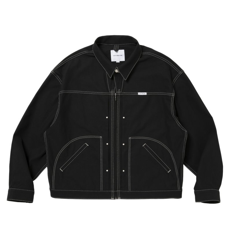画像1: COOTIE PRODUCTIONS/Cotton Serge Trucker Jacket（Black/White）［トラッカーJKT-26秋冬］
