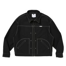 画像2: COOTIE PRODUCTIONS/Cotton Serge Trucker Jacket（Black/White）［トラッカーJKT-26秋冬］ (2)