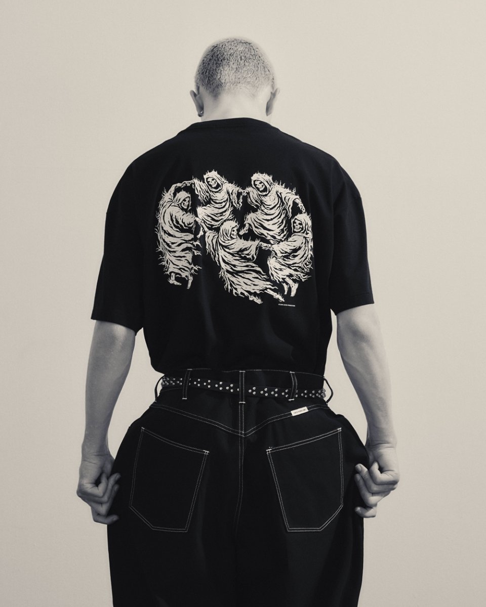 画像8: COOTIE PRODUCTIONS/Cotton Serge 5Pocket Extra Baggy Pants（Black/White）［5ポケットエクストラバギーパンツ-26秋冬］ (8)