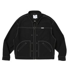 画像1: COOTIE PRODUCTIONS/Cotton Serge Trucker Jacket（Black/White）［トラッカーJKT-26秋冬］ (1)