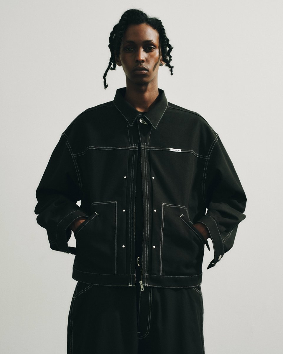 画像7: COOTIE PRODUCTIONS/Cotton Serge Trucker Jacket（Black/White）［トラッカーJKT-26秋冬］ (7)