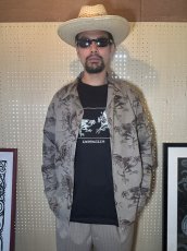 画像4: exodus brand/COCKFIGHTING SOUVENIR L/S HAWAIIAN SHIRT（BEIGE）［ハワイアンシャツ-26秋冬］ (4)