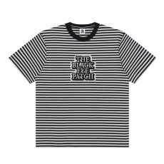 画像1: BlackEyePatch/OG LABEL PATCHED STRIPE HEAVYWEIGHT TEE（WHITE/BLACK） (1)