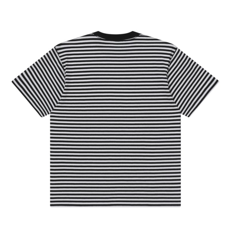 画像2: BlackEyePatch/OG LABEL PATCHED STRIPE HEAVYWEIGHT TEE(WHITE/BLACK)