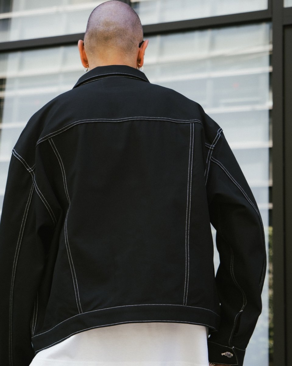 画像12: COOTIE PRODUCTIONS/Cotton Serge Trucker Jacket（Black/White）［トラッカーJKT-26秋冬］ (12)
