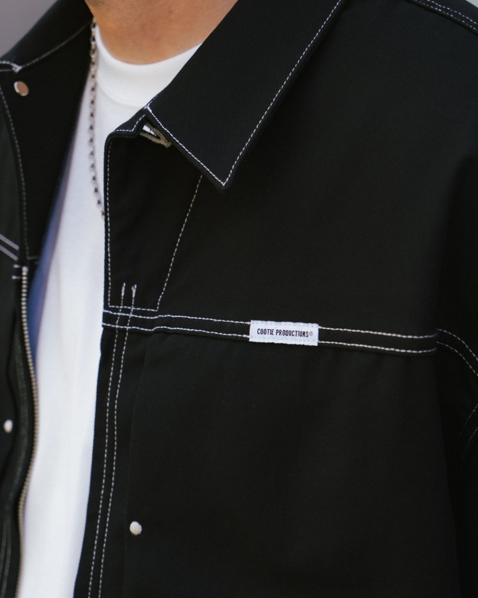 画像11: COOTIE PRODUCTIONS/Cotton Serge Trucker Jacket（Black/White）［トラッカーJKT-26秋冬］ (11)