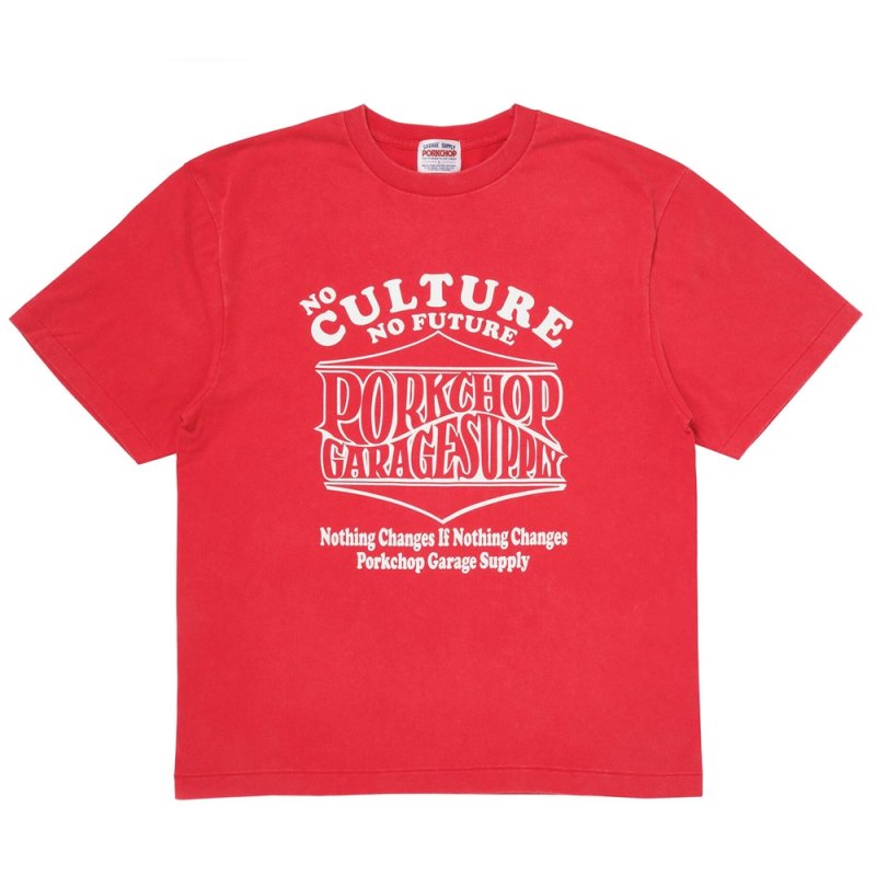 画像1: PORKCHOP/WAVE&WP TEE（FADE RED）［ウェーブ&ウイングポークT-26秋冬］