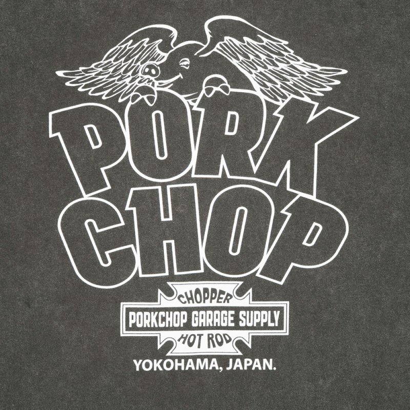 画像3: PORKCHOP/WAVE&WP TEE（FADE GRAY）［ウェーブ&ウイングポークT-26秋冬］