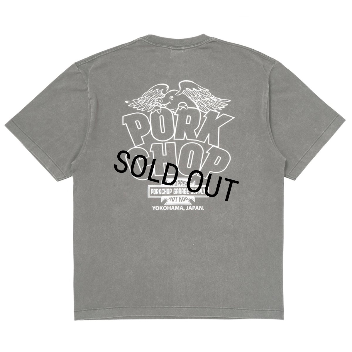 画像1: PORKCHOP/WAVE&WP TEE（FADE GRAY）［ウェーブ&ウイングポークT-26秋冬］ (1)