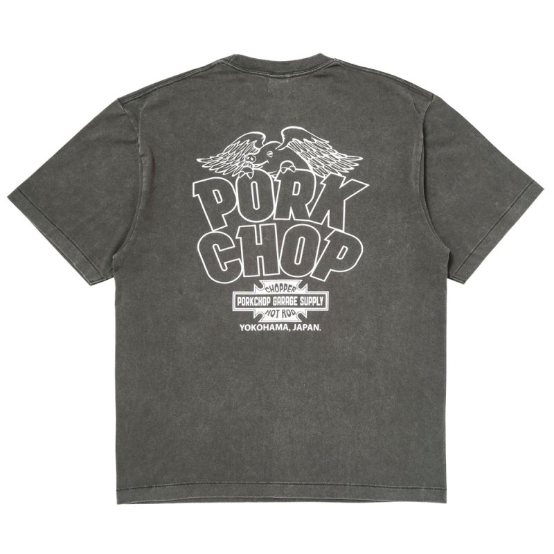 画像2: PORKCHOP/WAVE&WP TEE（FADE GRAY）［ウェーブ&ウイングポークT-26秋冬］