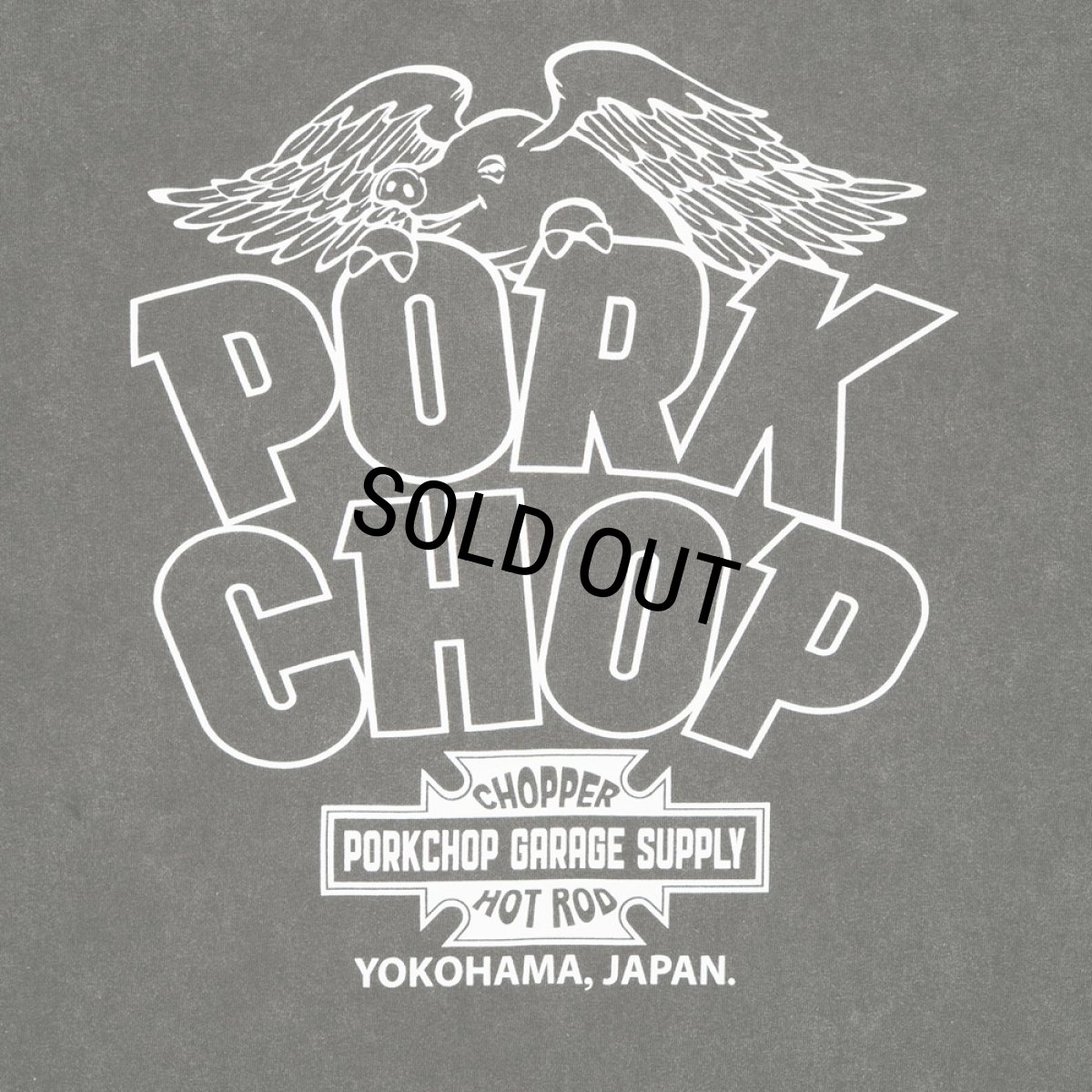 画像4: PORKCHOP/WAVE&WP TEE（FADE GRAY）［ウェーブ&ウイングポークT-26秋冬］ (4)