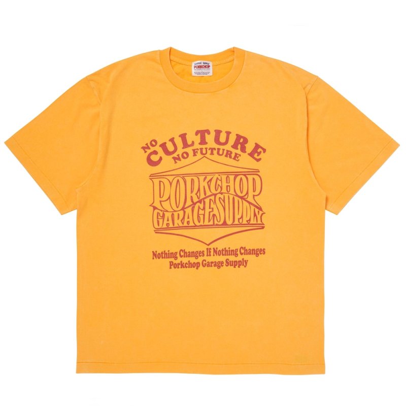 画像1: PORKCHOP/WAVE&WP TEE（FADE YELLOW）［ウェーブ&ウイングポークT-26秋冬］