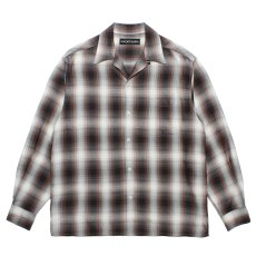 画像1: WACKO MARIA/OMBRE CHECK OPEN COLLAR SHIRT（BROWN）［オンブレチェックオープンカラーシャツ-26秋冬］ (1)