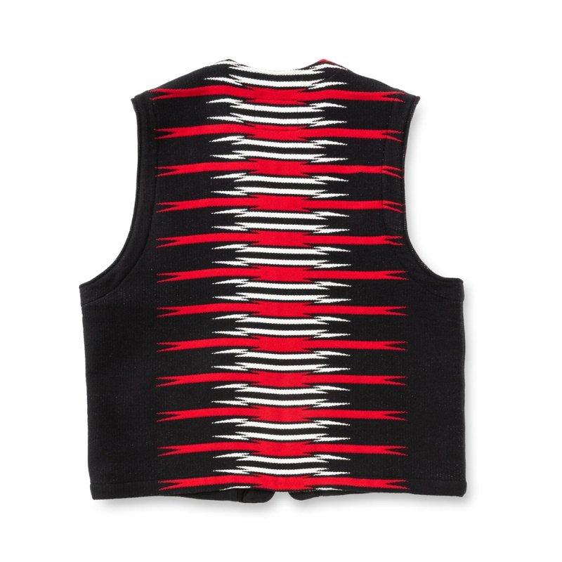 画像2: CALEE/NATIVE BLANKET VEST（BLACK）［ネイティブブランケットベスト-26春夏］