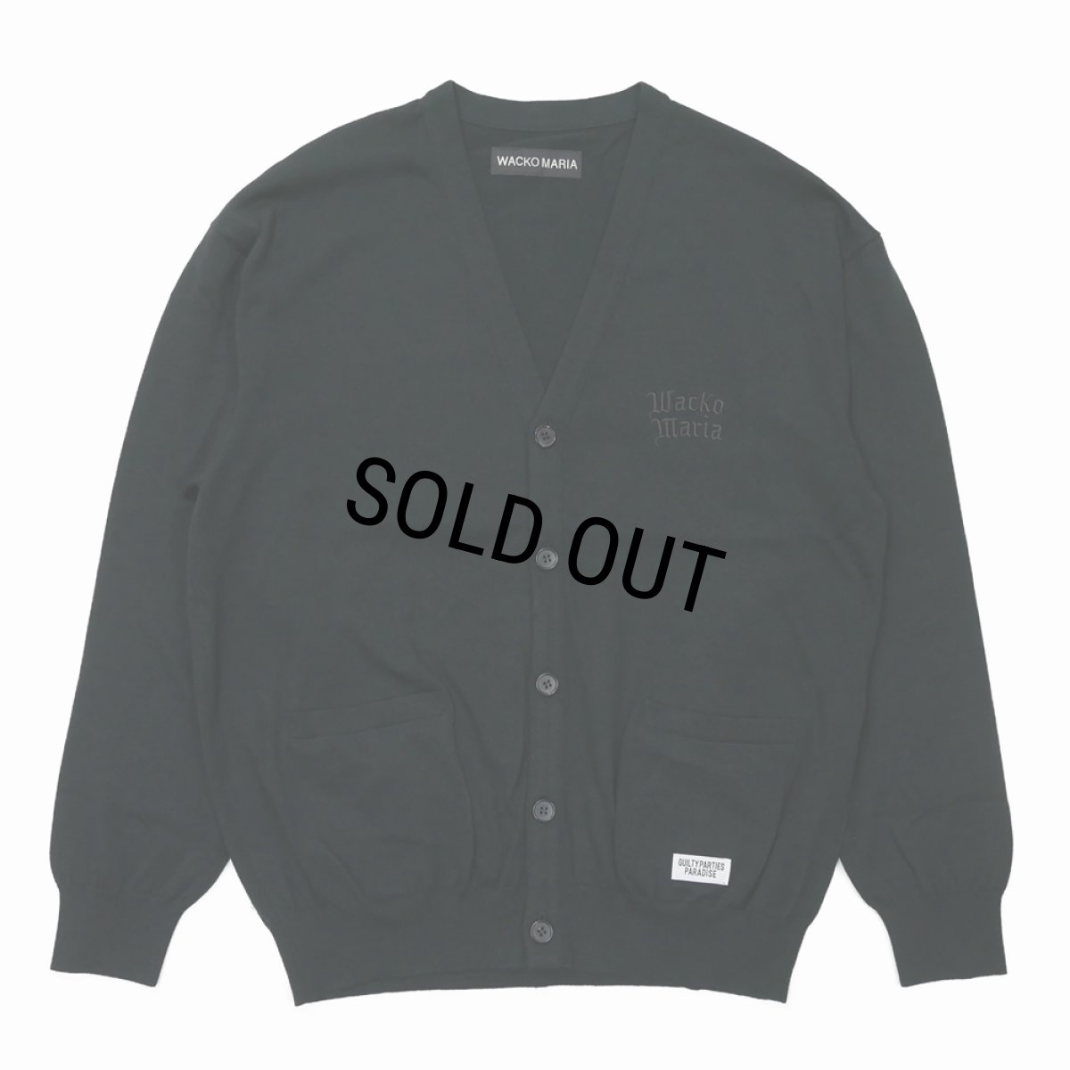 画像1: WACKO MARIA/COTTON KNIT CARDIGAN（BLACK）［コットンニットカーディガン-26秋冬］ (1)