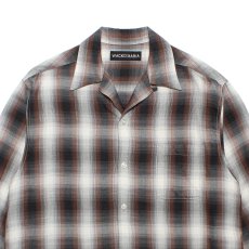 画像2: WACKO MARIA/OMBRE CHECK OPEN COLLAR SHIRT（BROWN）［オンブレチェックオープンカラーシャツ-26秋冬］ (2)