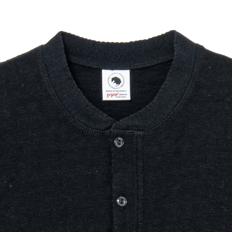 画像2: RATS/HENLEY NECK L/S TEE（BLACK）［ヘンリーネック長袖T-26秋冬］