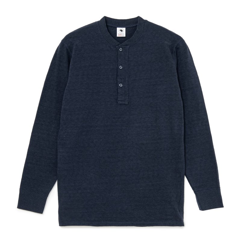 画像1: RATS/HENLEY NECK L/S TEE（NAVY）［ヘンリーネック長袖T-26秋冬］