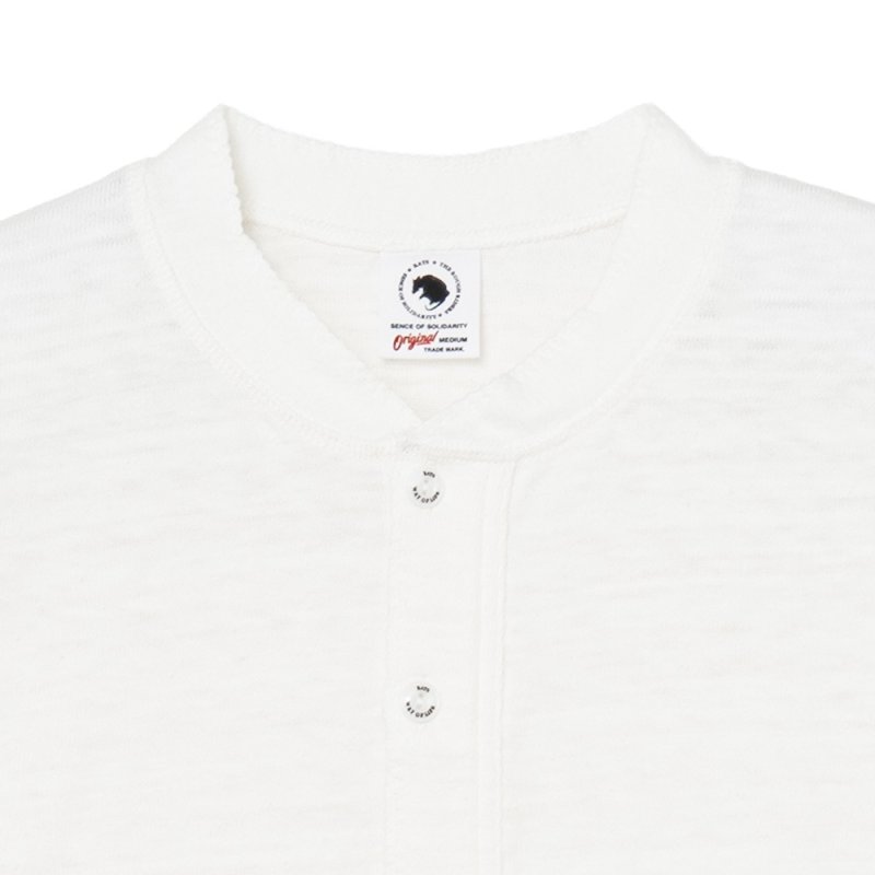 画像2: RATS/HENLEY NECK L/S TEE（WHITE）［ヘンリーネック長袖T-26秋冬］