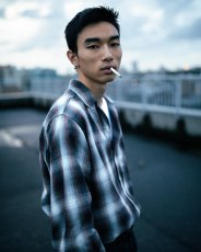 画像4: WACKO MARIA/OMBRE CHECK OPEN COLLAR SHIRT（BROWN）［オンブレチェックオープンカラーシャツ-26秋冬］ (4)