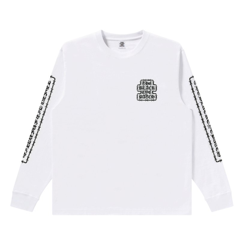 画像1: BlackEyePatch/BARBED WIRE OG L/S TEE(WHITE)