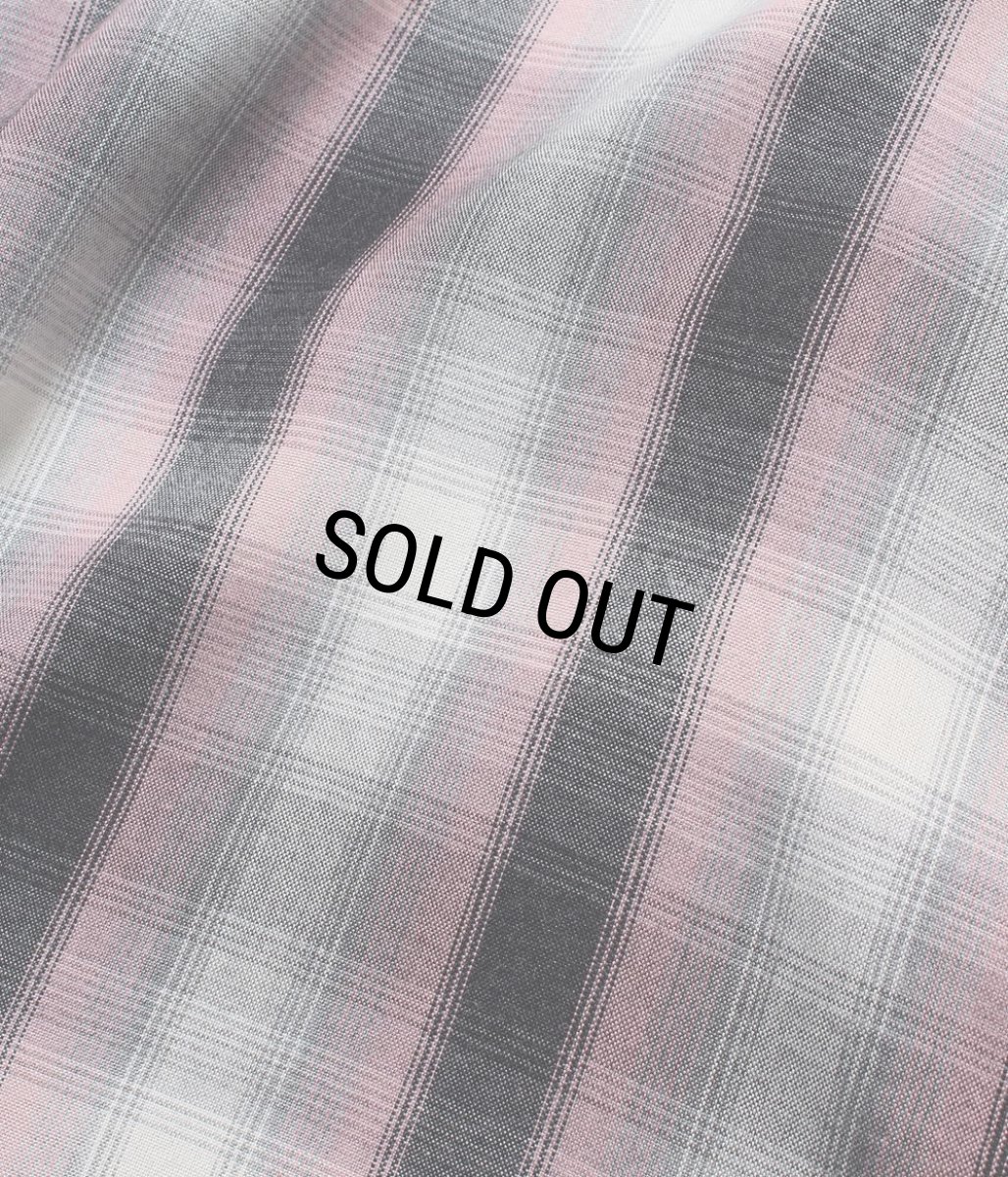 画像3: WACKO MARIA/OMBRE CHECK OPEN COLLAR SHIRT（PINK）［オンブレチェックオープンカラーシャツ-26秋冬］ (3)