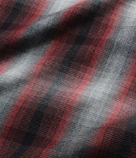 画像3: WACKO MARIA/OMBRE CHECK OPEN COLLAR SHIRT（RED）［オンブレチェックオープンカラーシャツ-26秋冬］ (3)