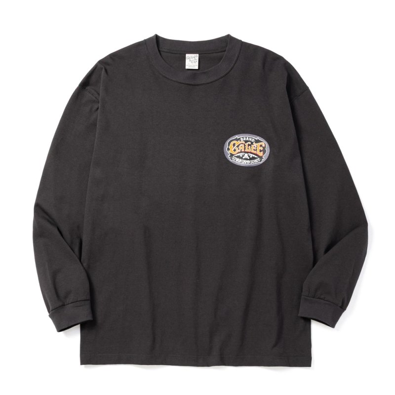 画像1: CALEE/VINTAGE TYPE SIGNBOARD L/S TEE ＜NATURALLY PAINT DESIGN＞（INK BLACK）［プリント長袖T-26秋冬］