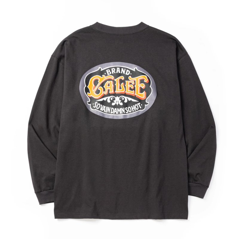 画像2: CALEE/VINTAGE TYPE SIGNBOARD L/S TEE ＜NATURALLY PAINT DESIGN＞（INK BLACK）［プリント長袖T-26秋冬］