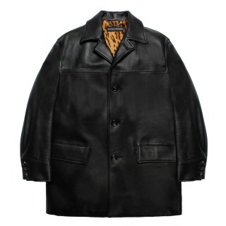 WACKO MARIA/LEATHER CAR COAT（BLACK）［レザーカーコート-26秋冬