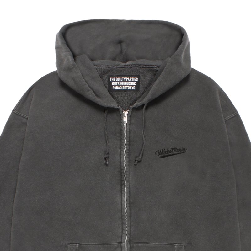 画像2: WACKO MARIA/WASHED HEAVY WEIGHT ZIP UP HOODED SWEAT SHIRT（GRAY）［ジップアップパーカー-26秋冬］