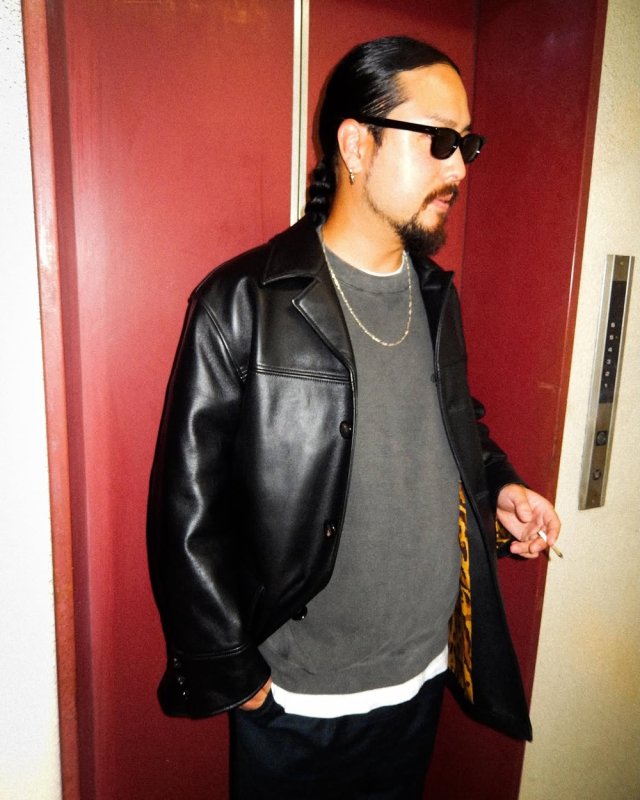 WACKO MARIA/LEATHER CAR COAT（BLACK）［レザーカーコート-26秋冬