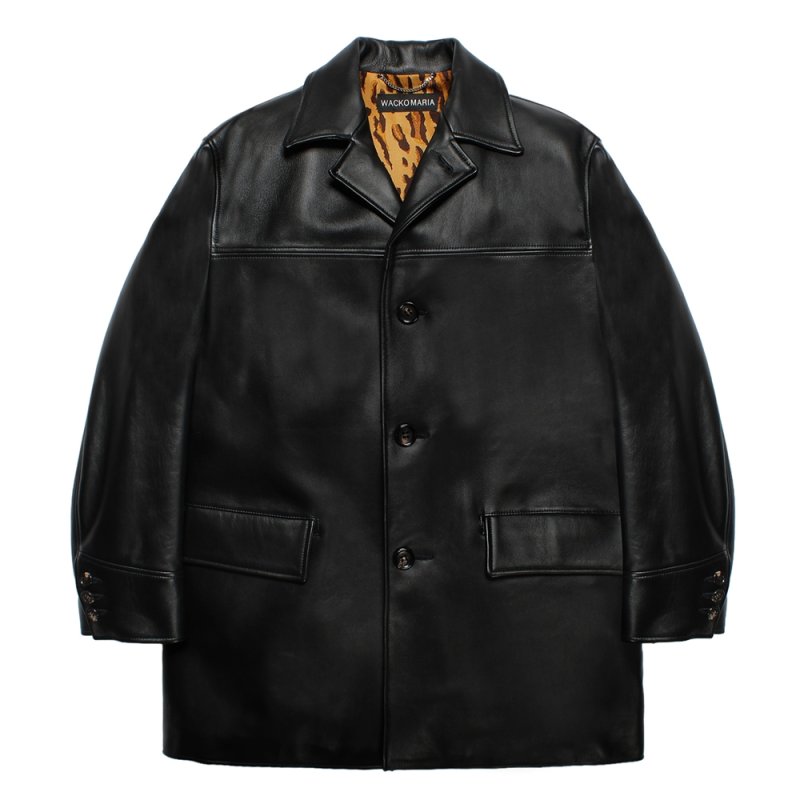 画像1: WACKO MARIA/LEATHER CAR COAT（BLACK）［レザーカーコート-26秋冬］
