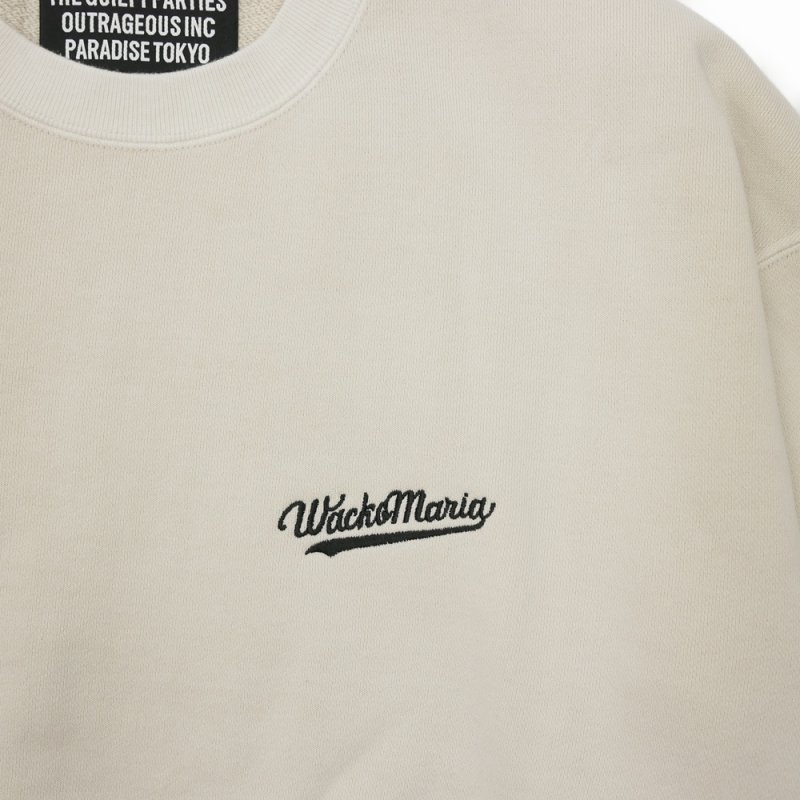 画像2: WACKO MARIA/WASHED HEAVY WEIGHT SWEAT SHIRT（IVORY）［クルーネックスウェット-26秋冬］
