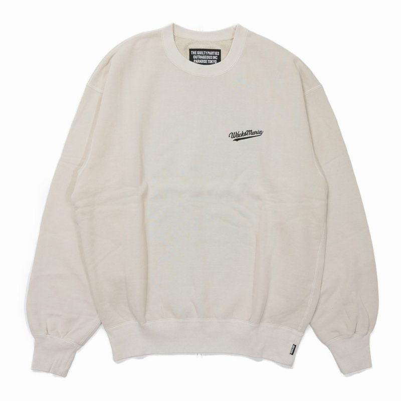 画像1: WACKO MARIA/WASHED HEAVY WEIGHT SWEAT SHIRT（IVORY）［クルーネックスウェット-26秋冬］