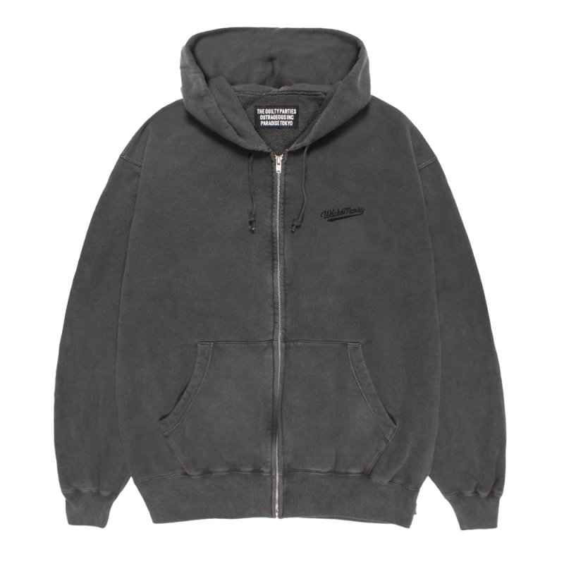 画像1: WACKO MARIA/WASHED HEAVY WEIGHT ZIP UP HOODED SWEAT SHIRT（GRAY）［ジップアップパーカー-26秋冬］
