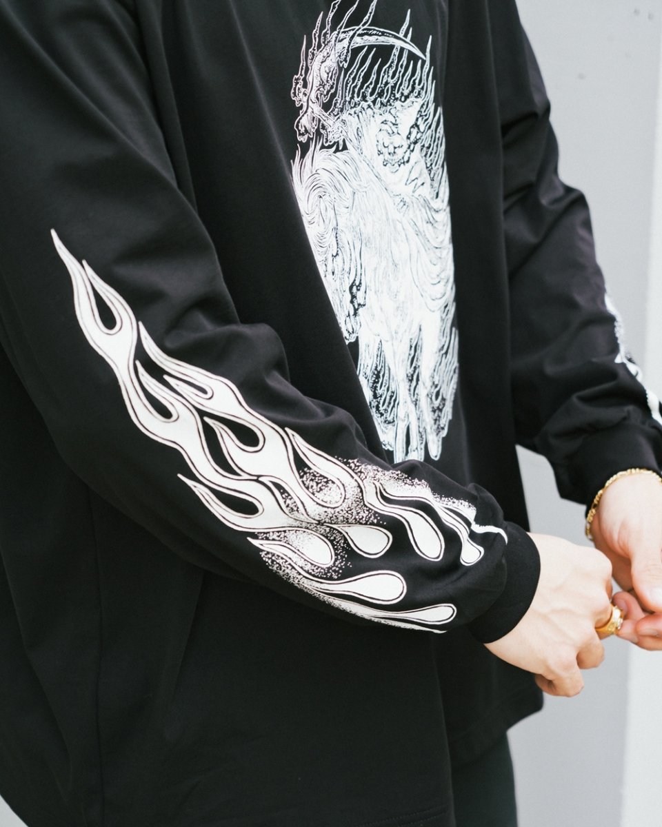 画像10: ANTIDOTE BUYERS CLUB/Pima Cotton L/S Tee（Reaper）（Pure Black） (10)