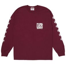 画像2: PORKCHOP/C&H LOGO L/S TEE（MAROON）［C&Hロゴ長袖T-26秋冬］ (2)