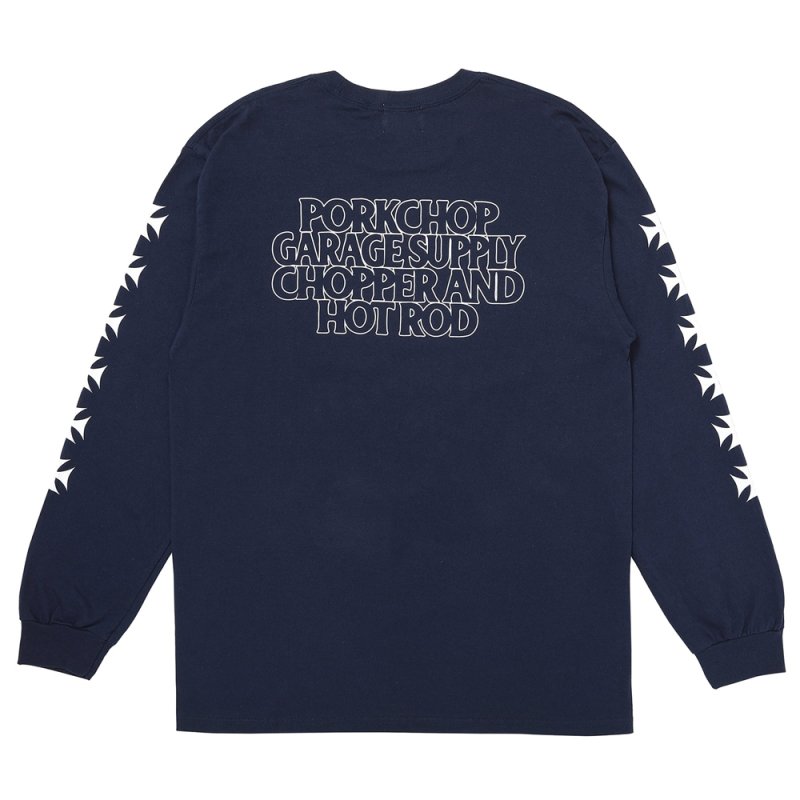 画像2: PORKCHOP/C&H LOGO L/S TEE（NAVY）［C&Hロゴ長袖T-26秋冬］
