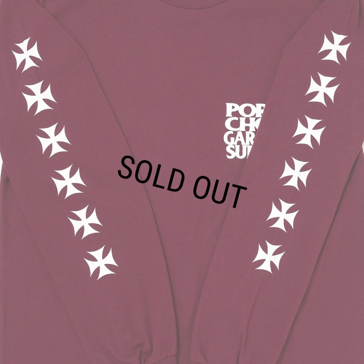 画像3: PORKCHOP/C&H LOGO L/S TEE（MAROON）［C&Hロゴ長袖T-26秋冬］ (3)